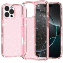 For iPhone 16 PRO MAX Case Glitter Thick 3mm Translucent Cover + Tempered Glass