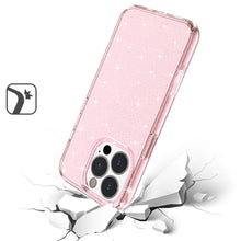 For iPhone 16 PRO MAX Case Glitter Thick 3mm Translucent Cover + Tempered Glass