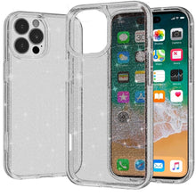 For iPhone 16 PRO MAX Case Glitter Thick 3mm Translucent Cover + Tempered Glass