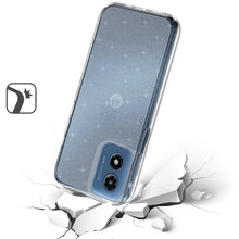 For Moto G Play 2024 Case Glitter Translucent Hybrid Phone Cover +Tempered Glass