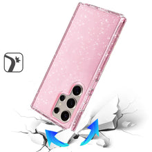 For Samsung S25 Ultra Case Glitter Thick 3mm Translucent Cover + Tempered Glass