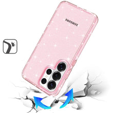 For Samsung S26 Ultra Case Glitter Thick 3mm Translucent Cover + Tempered Glass