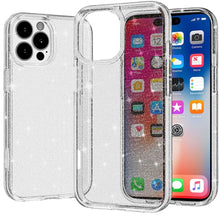 For iPhone 16 Pro 6.3in Case Glitter Thick 3mm Translucent Cover +Tempered Glass