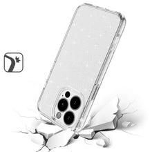 For iPhone 16 Pro 6.3in Case Glitter Thick 3mm Translucent Cover +Tempered Glass