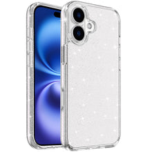 For iPhone 17 Case Glitter Thick 3mm Translucent Phone Cover + Tempered Glass