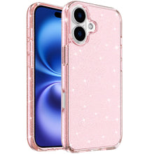 For iPhone 17 Case Glitter Thick 3mm Translucent Phone Cover + Tempered Glass