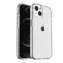 For iPhone 8 Plus/7 Plus Case Glitter Thick Translucent Hybrid + Tempered Glass