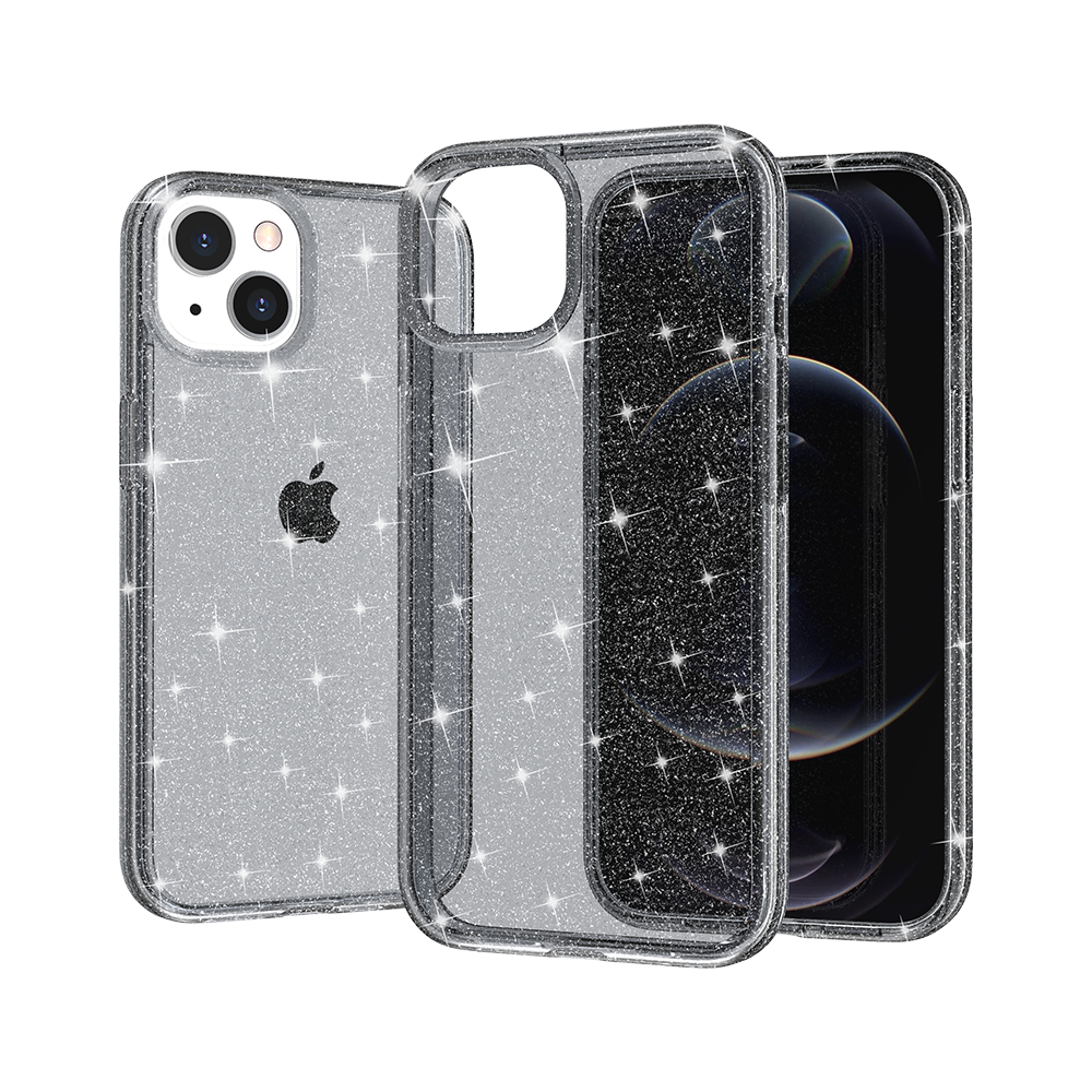 For iPhone 13 Pro Max Case Glitter Ultra Thick 3mm Translucent Hybrid Cover