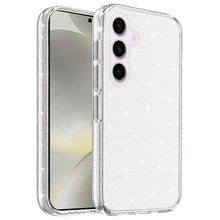 For Samsung S24/S25 Case Glitter Thick 3mm Translucent Cover + Tempered Glass