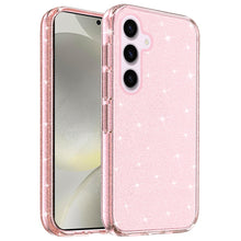 For Samsung S24/S25 Case Glitter Thick 3mm Translucent Cover + Tempered Glass