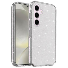 For Samsung S24/S25 Case Glitter Thick 3mm Translucent Cover + Tempered Glass