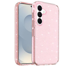 For Samsung S26 6.3" Case Glitter Thick 3mm Translucent Cover + Tempered Glass