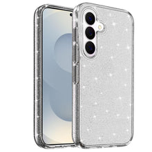 For Samsung S26 6.3" Case Glitter Thick 3mm Translucent Cover + Tempered Glass