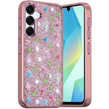 For Samsung A16 5G Case Bling Diamond Tiny Roses Glitter Cover +Tempered Glass