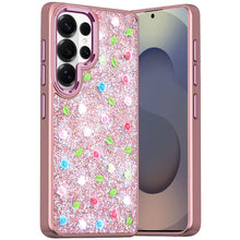 For Samsung S26 Ultra Case Bling Diamond w/ Tiny Roses Glitter + Tempered Glass