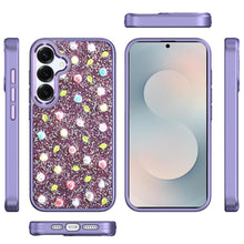 For Samsung S26 6.3" Case Bling Diamond w/ Tiny Roses Glitter + Tempered Glass