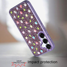 For Samsung S26 6.3" Case Bling Diamond w/ Tiny Roses Glitter + Tempered Glass