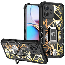 For Motorola Edge+ Plus(2023) Case Dual Layer IMD Geometric Design w/ Ring Stand