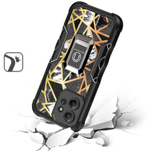 For Motorola Edge+ Plus(2023) Case Dual Layer IMD Geometric Design w/ Ring Stand