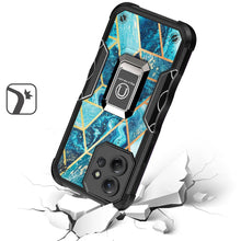 For Motorola Edge+ Plus(2023) Case Dual Layer IMD Geometric Design w/ Ring Stand