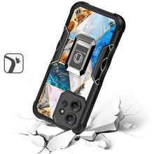 For Motorola Edge+ Plus(2023) Case Dual Layer IMD Geometric Design w/ Ring Stand