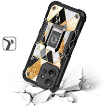 For Motorola Edge+ Plus(2023) Case Dual Layer IMD Geometric Design w/ Ring Stand