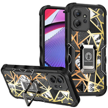 For Moto G Power 5G 2023 Case Stellar Dual Layer IMD Geometric Design Ring Stand