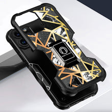 For iPhone 14 PRO Case Stellar Dual Layer IMD Geometric Design Ring Stand Cover