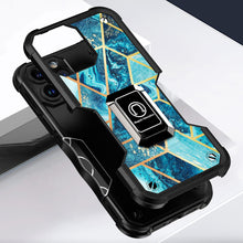 For iPhone 14 PRO Case Stellar Dual Layer IMD Geometric Design Ring Stand Cover