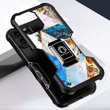 For iPhone 14 PRO Case Stellar Dual Layer IMD Geometric Design Ring Stand Cover