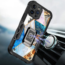 For iPhone 14 PRO Case Stellar Dual Layer IMD Geometric Design Ring Stand Cover