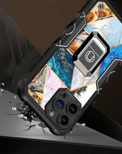 For iPhone 14 PRO Case Stellar Dual Layer IMD Geometric Design Ring Stand Cover