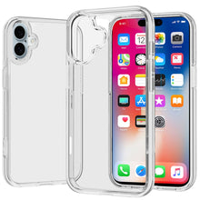 For iPhone 16 6.1inch Case Sturdy 3mm Translucent Hybrid Cover + Tempered Glass