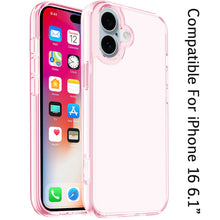 For iPhone 16 6.1inch Case Sturdy 3mm Translucent Hybrid Cover + Tempered Glass
