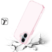 For iPhone 16 6.1inch Case Sturdy 3mm Translucent Hybrid Cover + Tempered Glass
