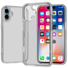 For iPhone 16 6.1inch Case Sturdy 3mm Translucent Hybrid Cover + Tempered Glass