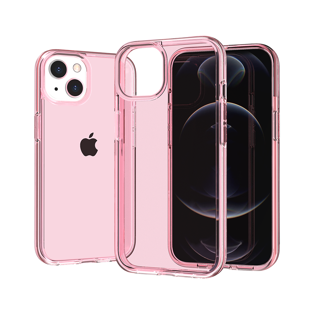 For iPhone 13/14 Case Sturdy Ultra Thick 3mm Translucent Cover + Tempered Glass