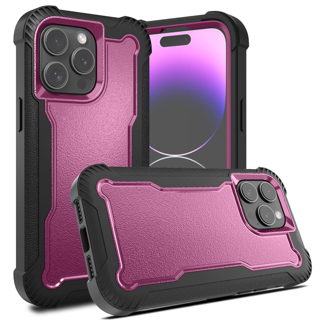 For iPhone 15 Pro Max Case Thick Layered Shock Absorbent Cover +2 Tempered Glass