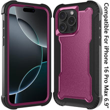 For iPhone 16 PRO MAX Case Thick Shock Absorbent Phone Cover + Tempered Glass