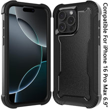 For iPhone 16 PRO MAX Case Thick Shock Absorbent Phone Cover + Tempered Glass