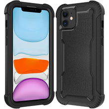 For iPhone 11 6.1 in. Case Thick Layered Shock Absorbent Cover + Tempered Glass