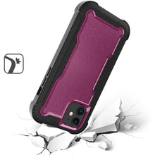 For iPhone 11 6.1 in. Case Thick Layered Shock Absorbent Cover + Tempered Glass