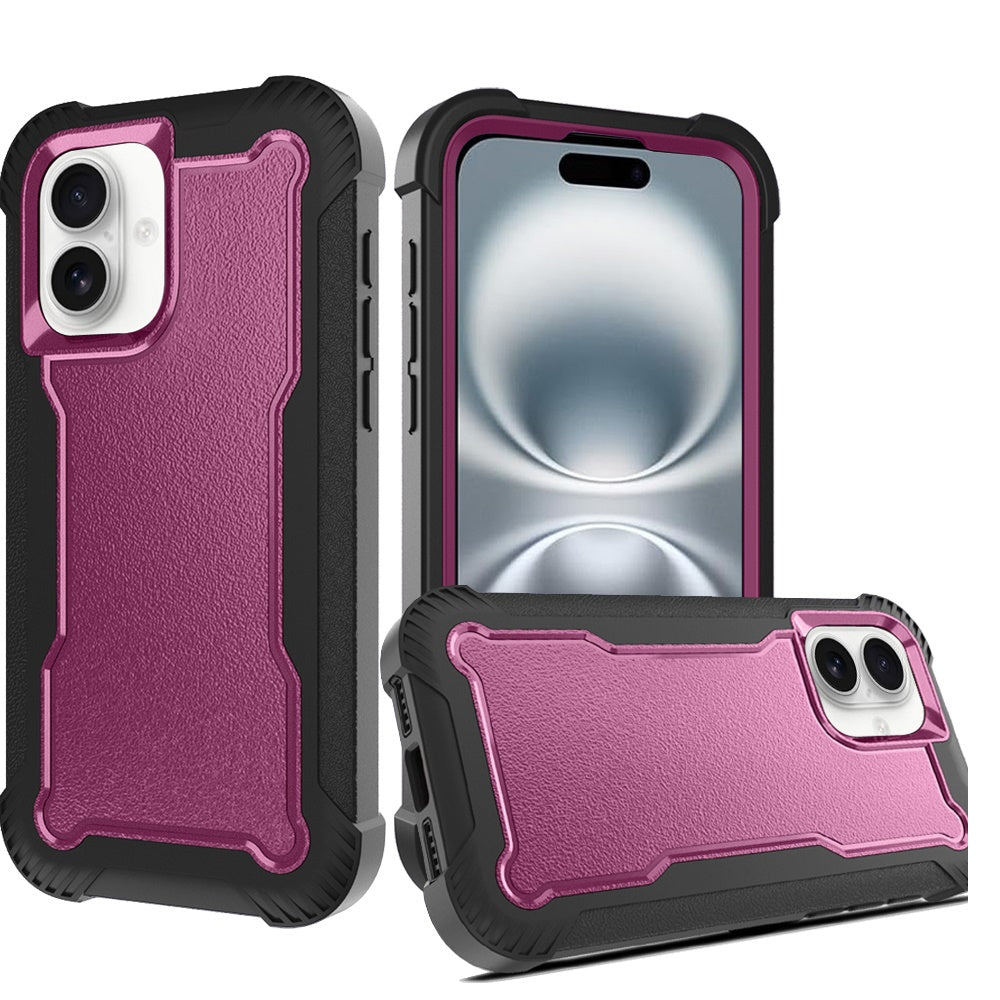 For iPhone 16 6.1inch Case Thick Shock Absorbent Phone Cover + Tempered Glass