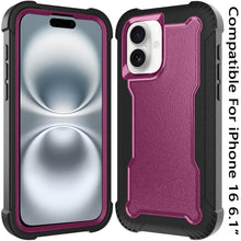 For iPhone 16 6.1inch Case Thick Shock Absorbent Phone Cover + Tempered Glass