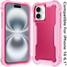 For iPhone 16 6.1inch Case Thick Shock Absorbent Phone Cover + Tempered Glass