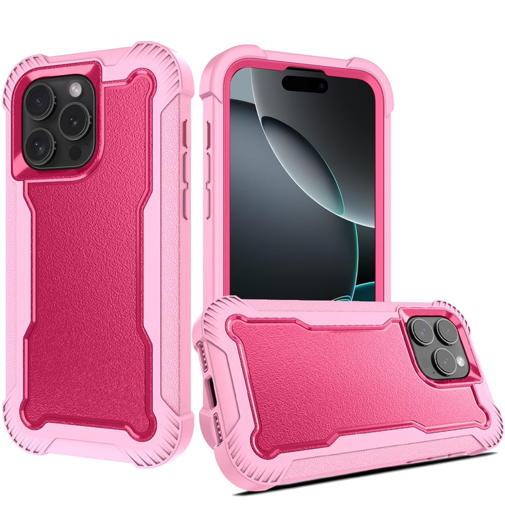 For iPhone 16 Pro 6.3in Case Thick Shock Absorbent Phone Cover + Tempered Glass