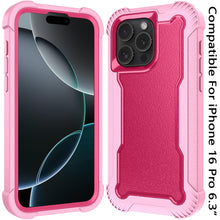 For iPhone 16 Pro 6.3in Case Thick Shock Absorbent Phone Cover + Tempered Glass