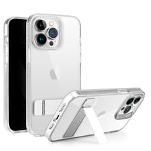 For iPhone 11 6.1inch Case Transparent Phone Cover with Metal Kickstand