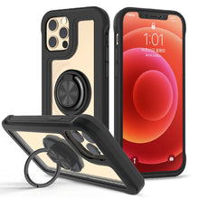 For iPhone 13 PRO Case Transparent Back Color Frame Magnetic Ring Stand Cover