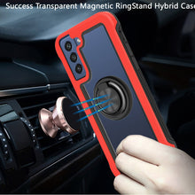 For Samsung Galaxy S22 Plus Success Transparent Magnetic RingStand Hybrid Case
